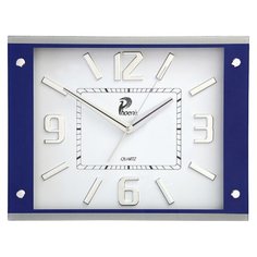 Часы настенные прямоугольные PHOENIX P 7604-3 синие 42,3х32,6 см