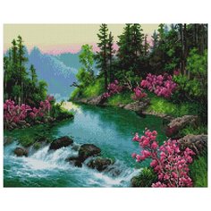 Алмазная мозаика (вышивка) Paintboy GF 3997 Извилистая речка 40x50 см