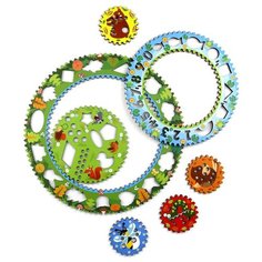 Развивающее пособие из дерева Спирограф для рисования, Лес Woodland