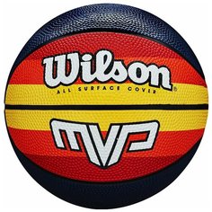 Мяч баскетбольный WILSON MVP Retro, арт.WTB9016XB07, р.7, резина, бутил.камера, красно-желто-черный