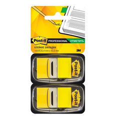 Post-it Закладки в двойной упаковке 100шт., 25,4x43,2 мм (680-PU2/OE2/BP2/BG2/BB2/RD2/YW2/GN2) желтый