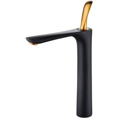 Смеситель для раковины (умывальника) D&K DA103205x (двухцветный) однорычажный черный/золото DK