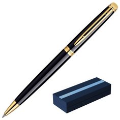 Ручка шариковая Waterman Hemisphere, черный лак с позолотой, синие чернила (S0920670)