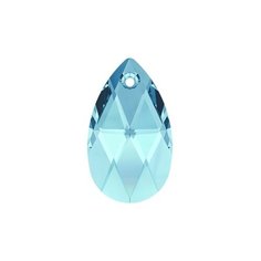 Подвески Swarovski цветные, 16*10 мм, кристалл, 6 шт, в пакете, голубой