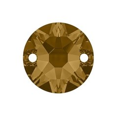 Стразы Swarovski цветные, 12 мм, кристалл, 12 шт, в пакете, золото