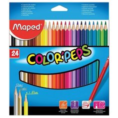 Карандаши цветные Maped "Color Peps", 24 цвета, трехгранные, заточенные (183224)