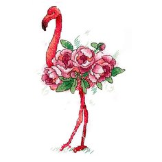 Набор для вышивания крестиком Жар-птица на одежде, "Фламинго", 9*15 см