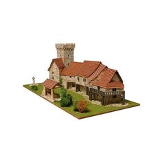 Сборная модель из керамики Aedes Ars набор Конюшня со средневековой башней, конструктор, Масштаб 1:135, ADS1457