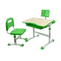 Комплект Anatomica Avgusta: детская парта и стул клен/зеленый