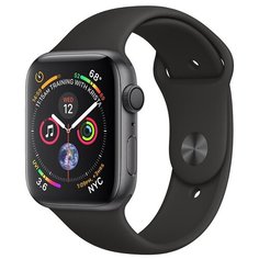 Умные часы Apple Watch Series 4 GPS 44мм Aluminum Case with Sport Band, серый космос/черный