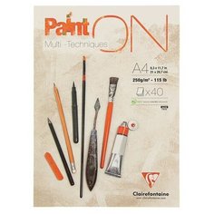 Альбом для смешанных техник Clairefontaine PaintOn 29.7 х 21 см (A4), 250 г/м², 40 л.
