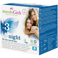 Masmi прокладки Girls ночные с крылышками, 3 капли, 10 шт.
