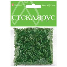 Стеклярус прозрачный, 6 мм, 60 грамм (салатовый №14) Альт