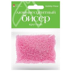 Бисер круглый "Люминесцентный", 2 мм, 60 грамм, цвет ярко-розовый, №12 Альт