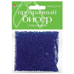 Бисер круглый "Прозрачный", 2 мм, 60 грамм, цвет синий, №7 Альт