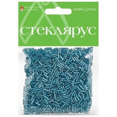 Стеклярус металлизированный, 6 мм, 60 грамм (голубой №3) Альт