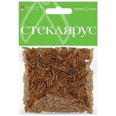 Стеклярус металлизированный, 6 мм, 60 грамм (золотой №2) Альт