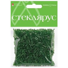 Стеклярус прозрачный, 6 мм, 60 грамм (зеленый №6) Альт
