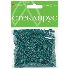Стеклярус металлизированный, 6 мм, 60 грамм (бирюзовый №15) Альт