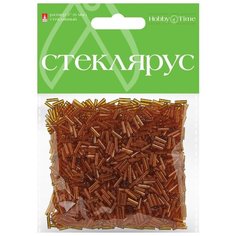 Стеклярус прозрачный, 6 мм, 60 грамм (коричневый №11) Альт