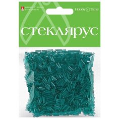 Стеклярус прозрачный, 6 мм, 60 грамм (изумрудный №15) Альт