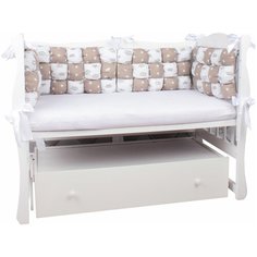 Борт в кроватку 6 предметов (6 подушек-бортиков) AmaroBaby Бонбон Royal care (бязь, коричневый)