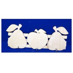 Заготовка из дерева "Вешалка. Фрукты", 3 крючка Созвездие