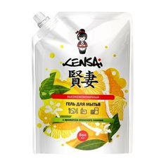 Гель высокоэкономичный для мытья посуды и детских принадлежностей Kensai с ароматом японского лимона, мягкая упаковка, 800 мл