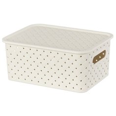 Корзинка БЕРЕСТА 7.5л 350х 245х105мм с крышкой слоновая кость Violet