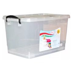 Контейнер для хранения №6 "Росспласт", на колесиках, 35 л, прозрачный