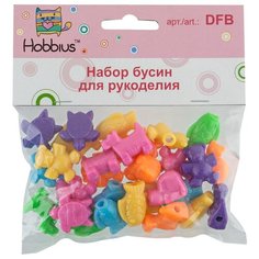 Наборы с бисером и бусами для рукоделия "Конфетти" DFB 6 шт №01 крупные фигуры Hobbius