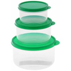 Доляна Набор контейнеров 1333868/1333869/1333870, зеленый