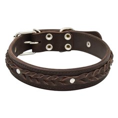 Ошейник для собак ZOOEXPRESS Колосок 2сл 36мм 60см коричневый