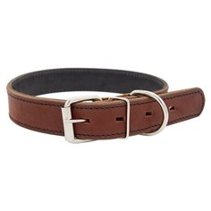 Ошейник для собак ZOOEXPRESS Строченый 2сл 30мм 55см коричневый