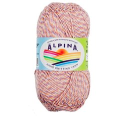 Пряжа Alpina "LOLLIPOP" 100% хлопок №06 сиреневый-розовый-бежевый-коралловый - 10 мотков по 50 г