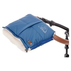 Муфта меховая для коляски Nuovita Siberia Lux Bianco (Blu scuro/Темно-синий)