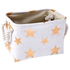Корзина для хранения Золотистые звезды из ткани, на каркасе из ЭВА Феникс Present
