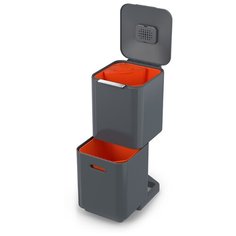 Контейнер для мусора с двумя баками Totem Compact 40 л графит Joseph Joseph