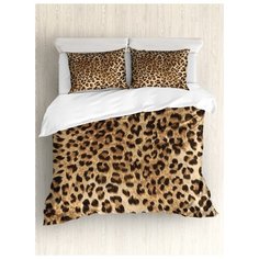 Комплект постельного белья "Леопардовое окружение" (пододеяльник+2 наволочки), Евро (200x220 см) Ambesonne
