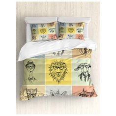 Комплект постельного белья "Крутые хипстеры", 1,5-спальный (пододеяльник+2 наволочки) Ambesonne