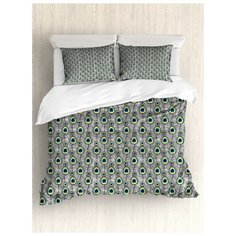 Комплект постельного белья "Павлиний орнамент" (пододеяльник+2 наволочки), Евро (200x220 см) Ambesonne