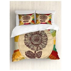 Комплект постельного белья "Цветочный подарок" (пододеяльник+2 наволочки), Евро (200x220 см) Ambesonne