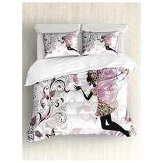 Комплект постельного белья "Цветущая фея", 1,5-спальный (пододеяльник+2 наволочки) Ambesonne