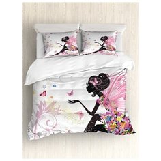 Комплект постельного белья "Фея в цветочном платье", 1,5-спальный (пододеяльник+2 наволочки) Ambesonne