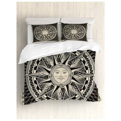 Комплект постельного белья "Средневековое солнце" (пододеяльник+2 наволочки), Евро (200x220 см) Ambesonne