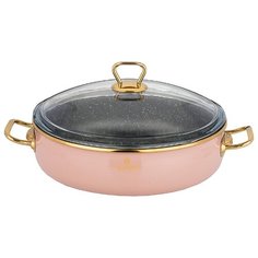 Сотейник эмалированный Agness 28см / 4,5л, антипригарный, индукция, пудрово-розовый (950-275)