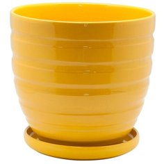 Керамический горшок с подставкой, 4,7л., Д210 Ш210 В200, желтый Engard
