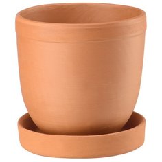 Керамический горшок Терракот с подставкой, 0,5л.,терракотовый Вещицы