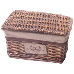 Корзина стеллажная с крышкой "Орех" , Д300 Ш200 В180, коричневый Natural House