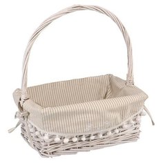 Корзина с ручкой "Колокольчик", Д300 Ш210 В130, белый Natural House